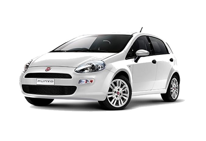 White Fiat Punto five-door hatchback